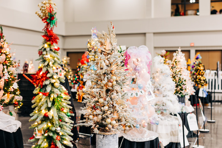 huge festival of Christmas trees