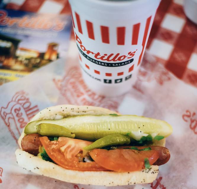 Chicago style hot dog