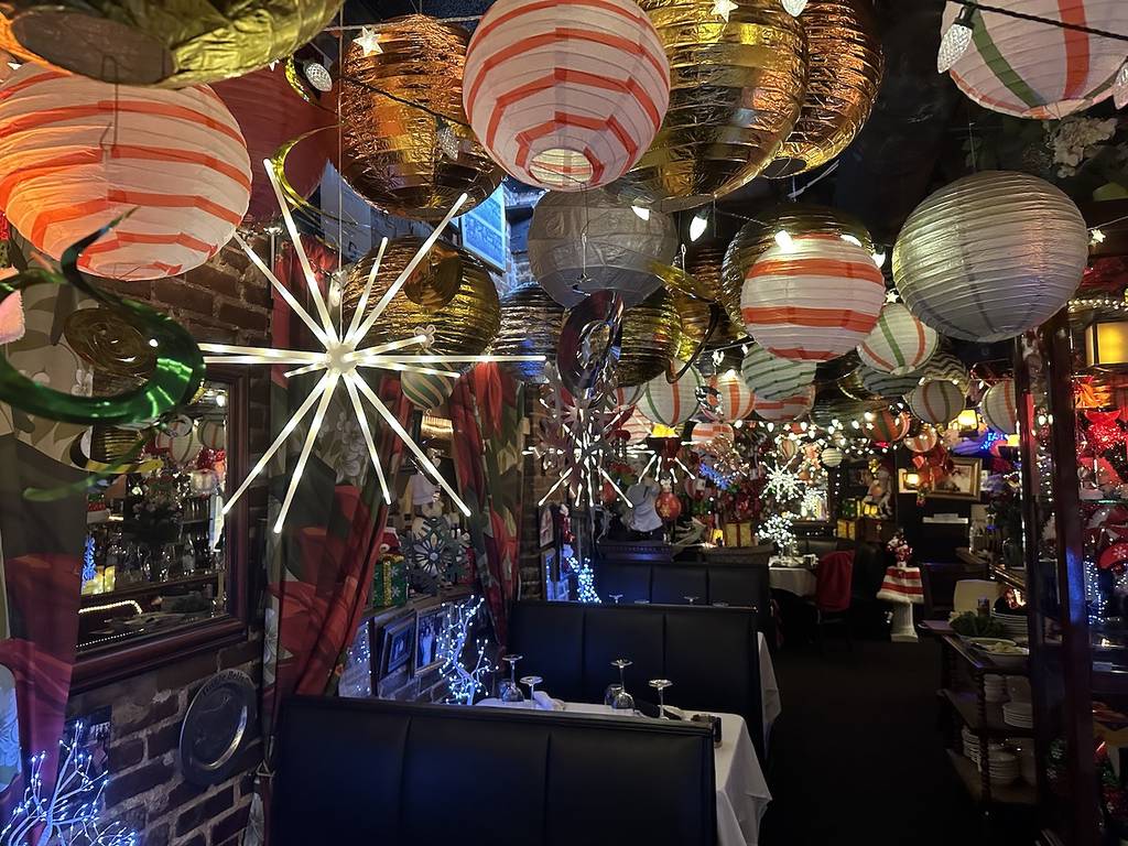 festive holiday themed restaurant