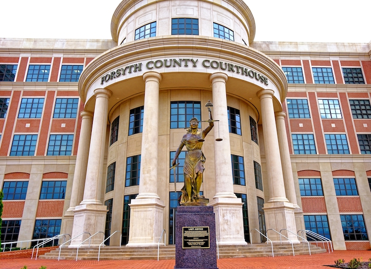 CUMMING, GEORGIA - December 10, 2022: Forsyth County is in the north central portion of Georgia. It is one of the fastest-growing areas in the US and was ranked as the 31st-wealthiest in the country.