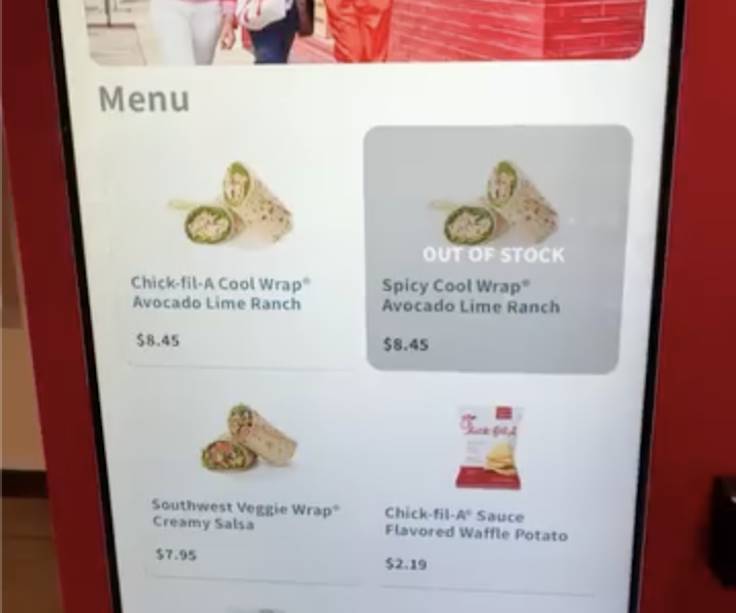 vending machine with chick-fil-a products inside