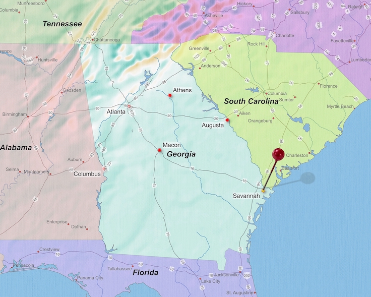 the state border of Georgia and SC