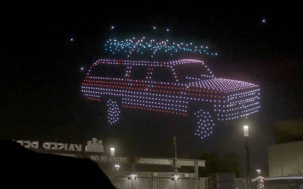 light display of a chevy truck
