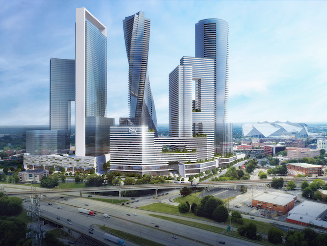 rendering of massive skyscrapers in downtown Atlanta