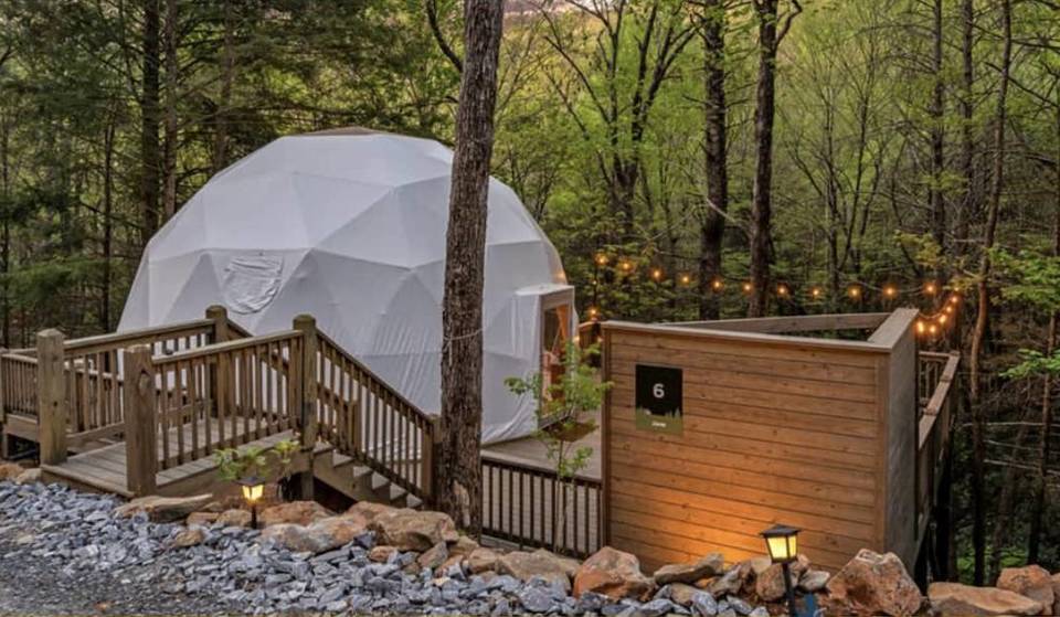 Glamp Blue Ridge Is A Whimsical Escape Into A Fairytale Forest Just 2 Hours From Atlanta— Glowing Waterfalls, Private Hot Tubs, & Cozy Domes