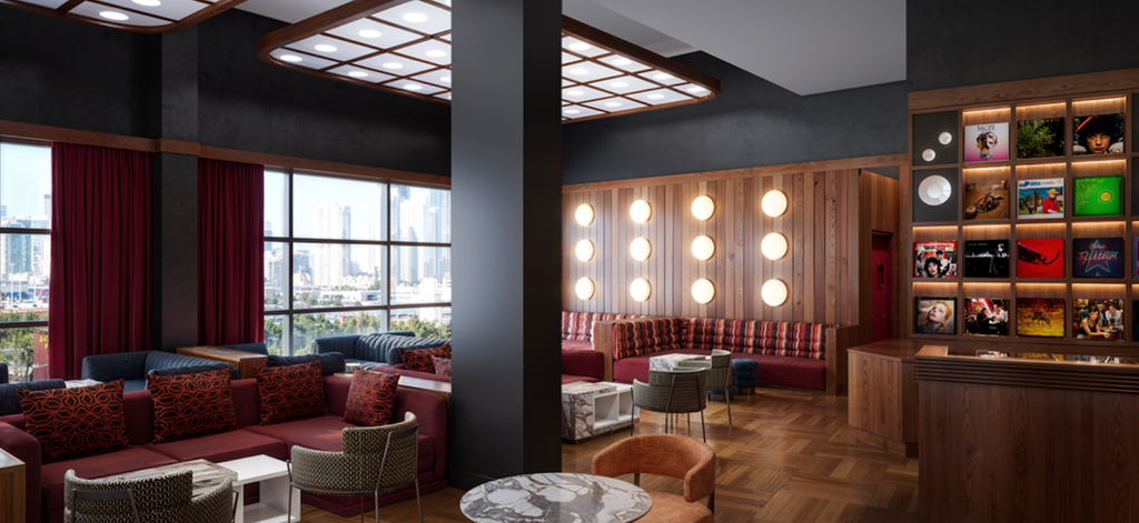 rendering of an interior bar building