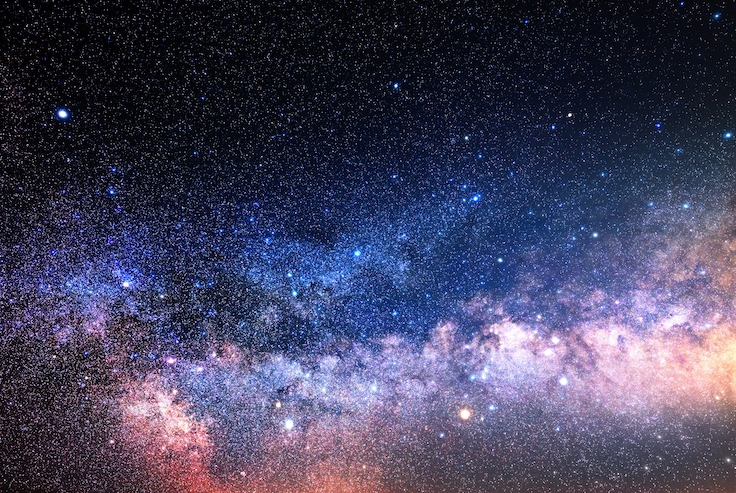 Milky Way colorful starry skies