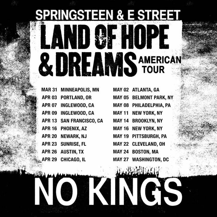 Land Of Hope And Dreams American Tour poster