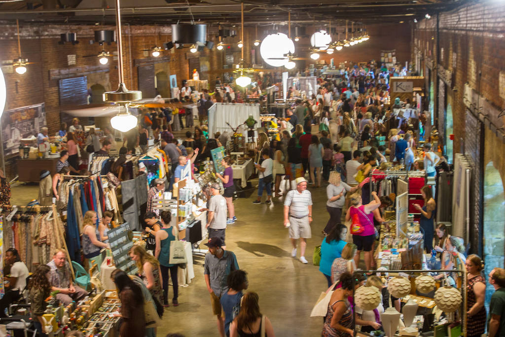 a massive indoor artisan market