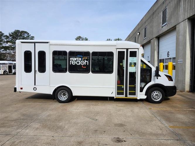 new MARTA shuttle (a white bus)