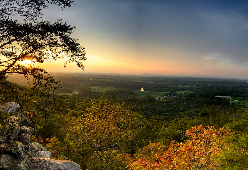 Sunset Panorama on Sawnee Mountain in Cumming, Georgia