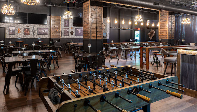 gaming lounge at a bar with classic games