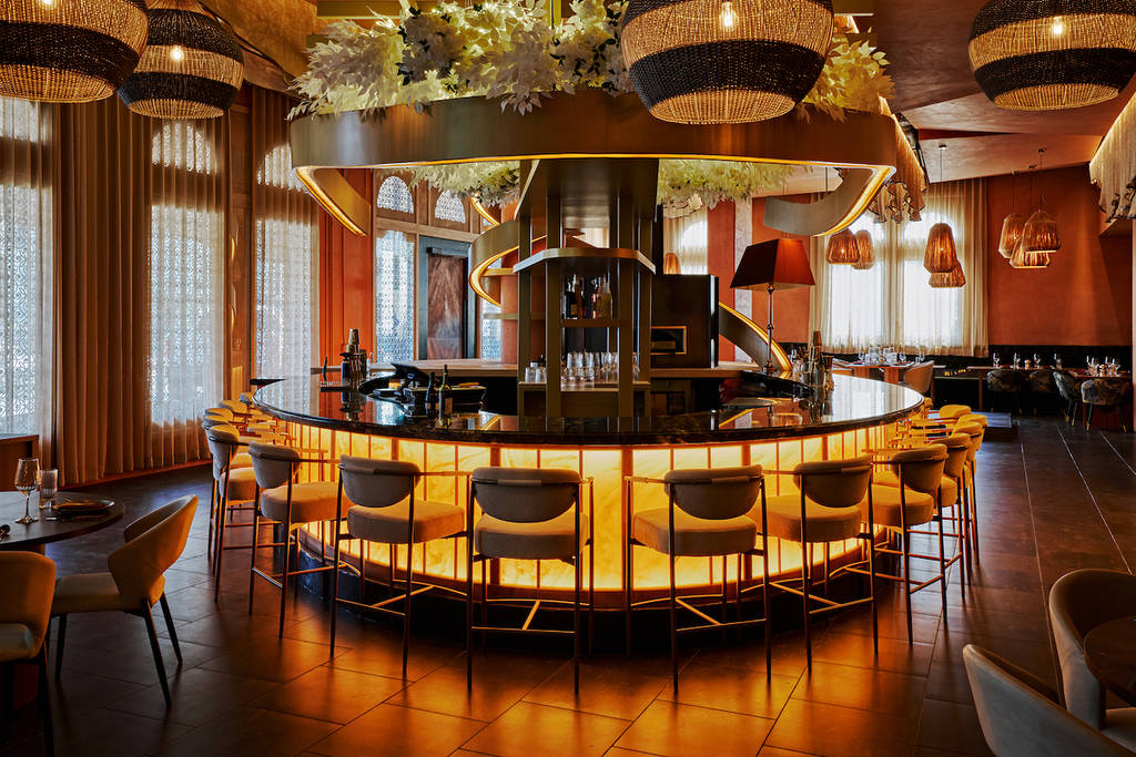 interior of a beautiful Indian restaurant