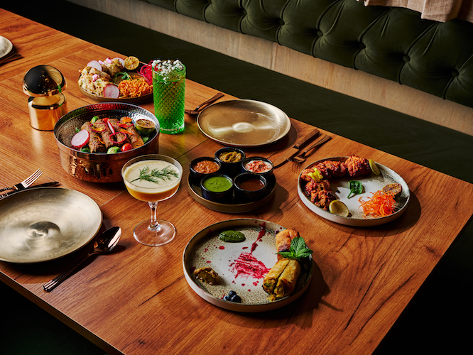 Indian food on a table