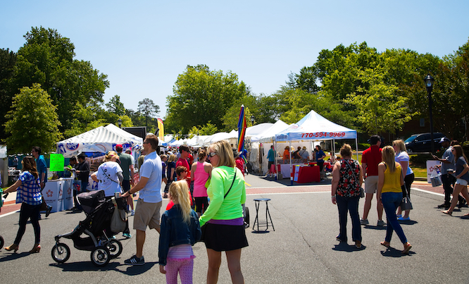 DUNWOODY, GEORGIA - May 7, 2019: Dunwoody Days, held each year on Mother's Day weekend, is a feast of food, fun, arts, crafts, games for the kids and local officials and vendors.