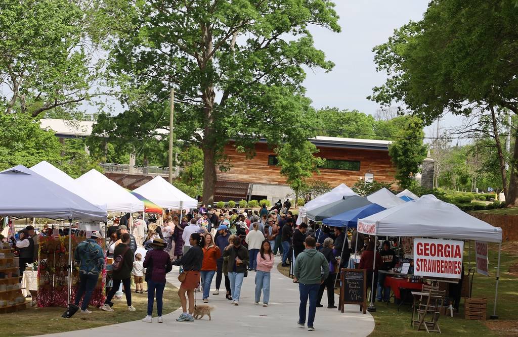huge festival with tents