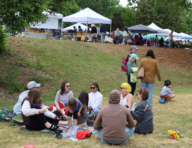 huge festival with tents