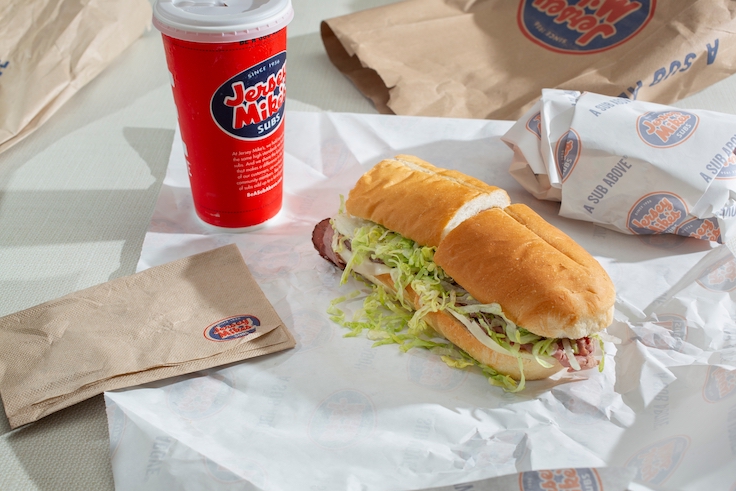 Los Angeles, California, United States - 08-14-2024: A view of Jersey Mike's combo meal.