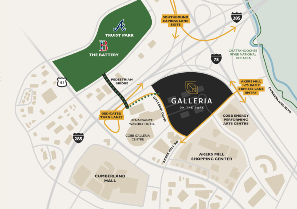 map of the Cumberland Galeria and park