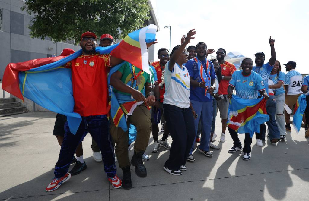 ATLANTA, GEORGIA - JUNE 27: Congo DR fans arrive before the FIFA World Cup 2026 Group K match between Congo DR and Uzbekistan at Atlanta Stadium on June 27, 2026 in Atlanta, Georgia. (ATLANTA, GEORGIA - JUNE 27: Congo DR fans arrive before the FIFA World Cup 2026 Group K match between Congo DR and Uzbekistan at Atlanta Stadium on June 27, 2026 in Atlanta, Georgia. (Photo by Molly Darlington/Getty Images)