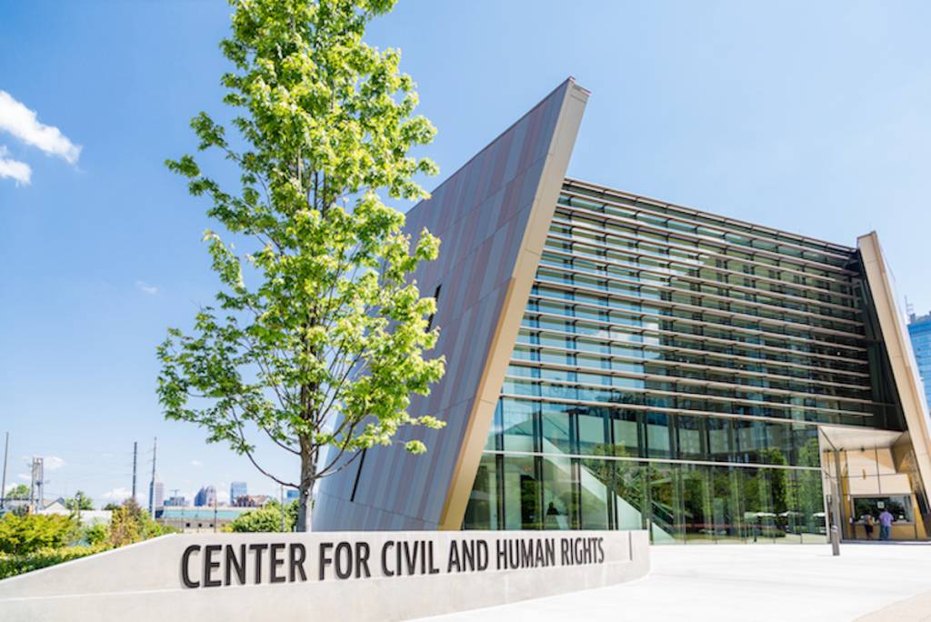 ATLANTA, GEORGIA - 3 de mayo de 2015: El Centro Nacional para los Derechos Civiles y Humanos fue fundado en Atlanta en 2012 por las esposas de Joseph Lowery y Ralph David Abernathy.