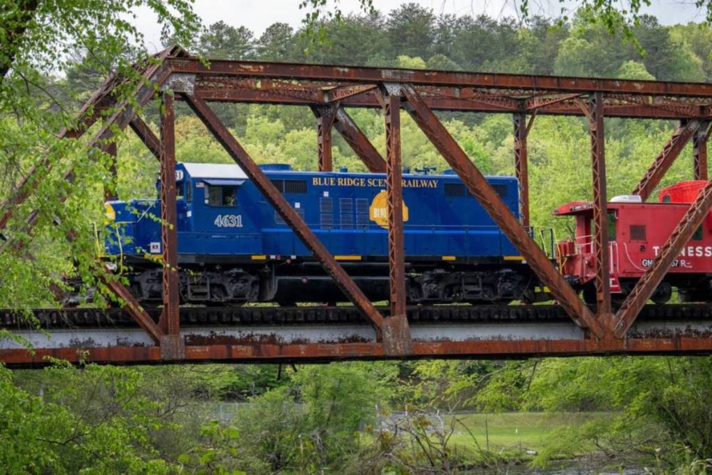 a blue ridge train