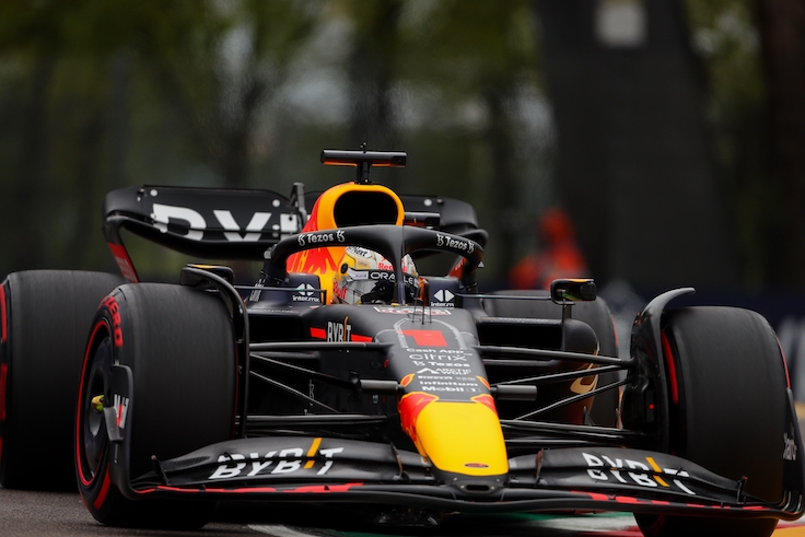 Imola (BO) Italy - April 22 2022 -  Rolex Gran Premio del Made in Italy e dell'Emilia-Romagna:    Max Verstappen (NED) Redbull Racing RB18 
   (Photo by Alessio De Marco)