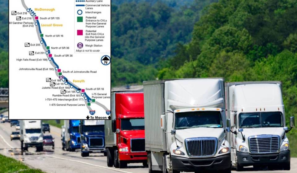 GDOT releases a plan to build 41 miles of toll-free, truck-only lanes through one of the ten worst freight bottlenecks in the U.S. — Here’s what you need to know
