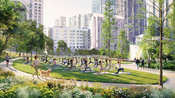 Midtown Green - Yoga on the Flex Lawn - Credit Midtown Alliance
