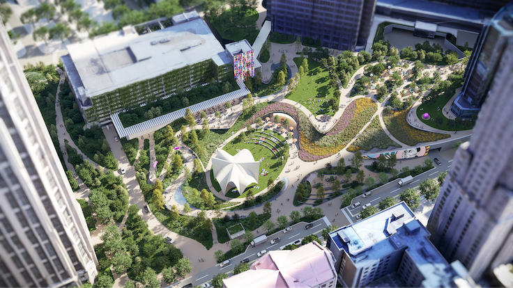 Midtown Green Site Aerial - Daytime - Credit Midtown Alliance