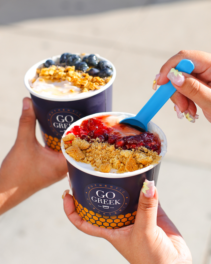 greek yogurt with toppings