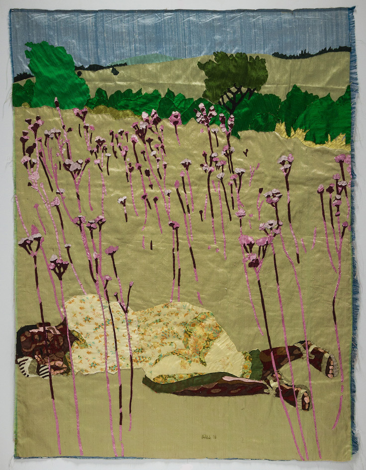 billie zangewa, the dreamer, silk tapestry, 138x104, 2016 (1)