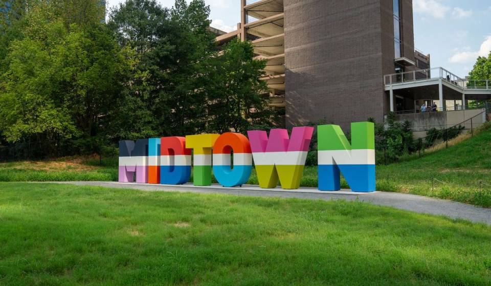 After a 7 year hiatus, the iconic ‘MIDTOWN’ letters return to the neighborhood in a brand new public space