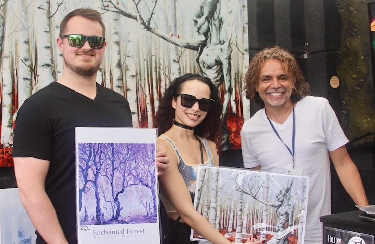 holding up art at a festival
