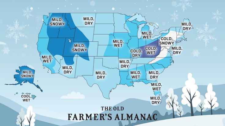 Predicciones meteorológicas de invierno del Old Farmer’s Almanac para 2026-2027