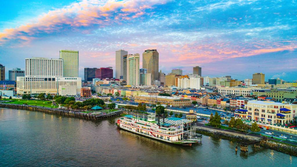 Nueva Orleans, Luisiana, EE. UU. Vista aérea del centro de la ciudad