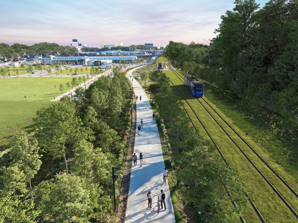 un tren ligero en el Beltline