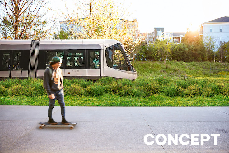 un tren ligero en el Beltline