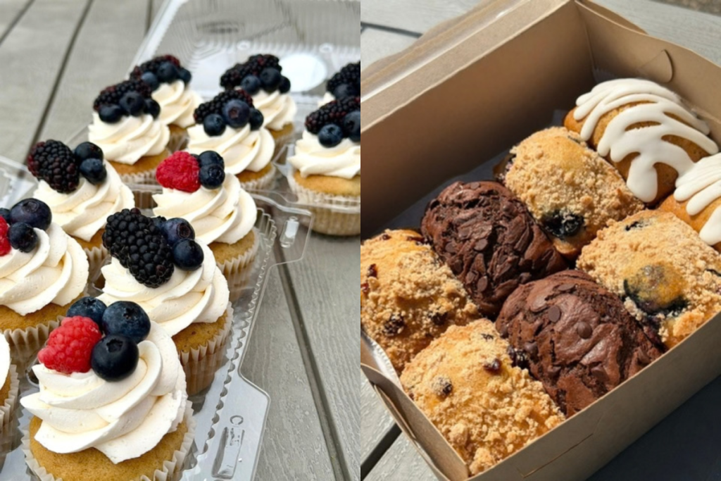 fotos de deliciosos productos de repostería veganos