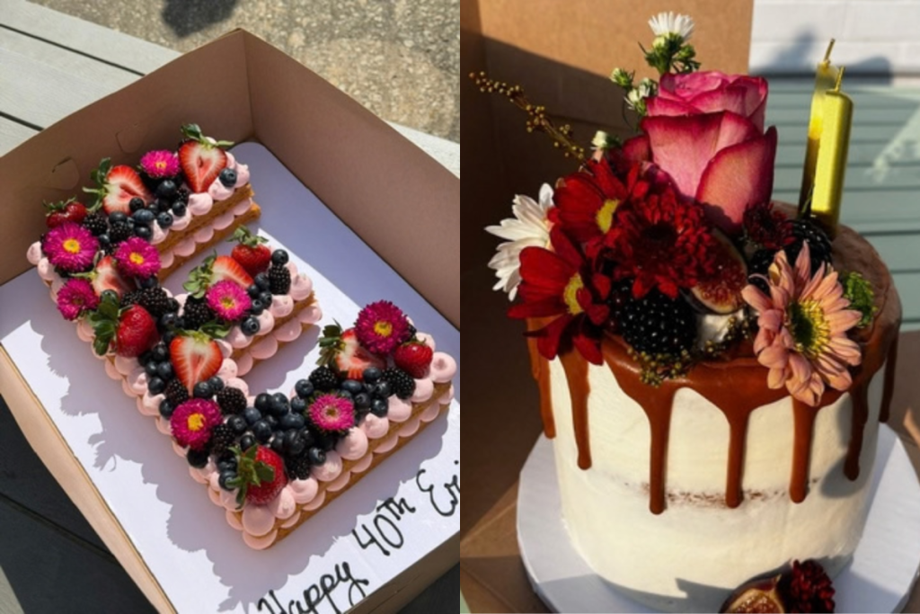 pastel con forma de E