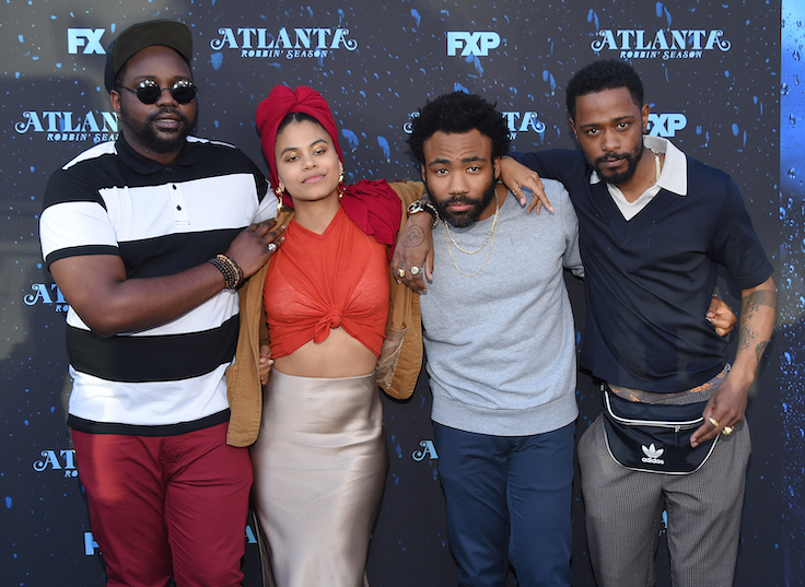 LOS ÁNGELES - 8 DE JUNIO: Brian Tyree Henry, Zazie Beetz, Donald Glover y Lakeith Stanfield llegan al evento «Atlanta» Robbin Season FYC el 8 de junio de 2018 en Hollywood, California.