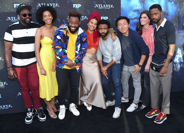 LOS ÁNGELES - 8 DE JUNIO: Brian Tyree Henry, Stefani Robinson, Stephen Glover, Zazie Beetz, Donald Glover, Hiro Murai, Dianne McGunigle y Lakeith Stanfield en el evento «Atlanta: Robbin Season FYC» el 8 de junio,