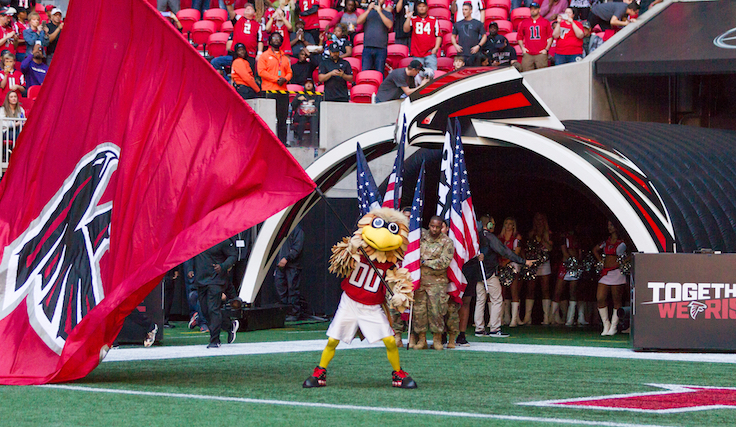 Atlanta Falcons Cheerleaders - NFL - December 2nd 2018 Atlanta Falcons Vs. Baltimore Ravens at the Mercedes Benz Stadium in Atlanta Georgia USA