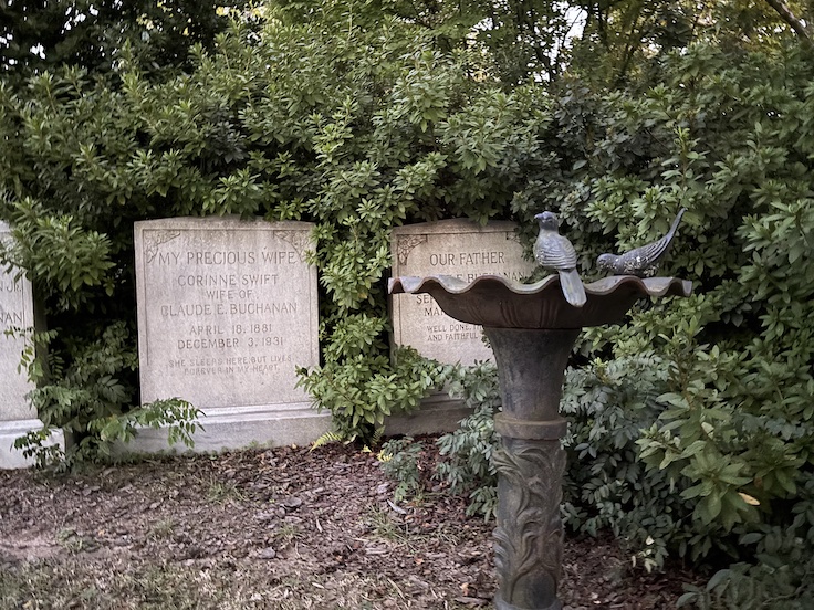 Bird bath in the cemetery