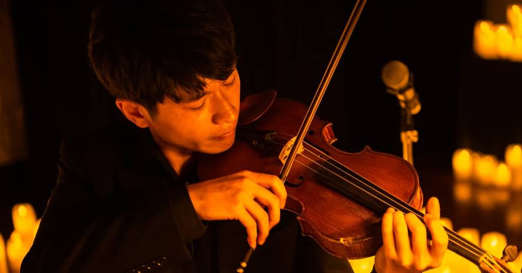 A musician playing the violin 