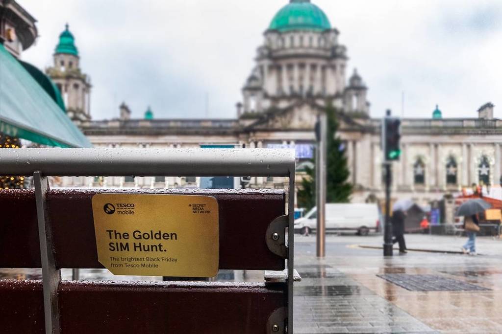 a golden sim card hidden in the centre of belfast