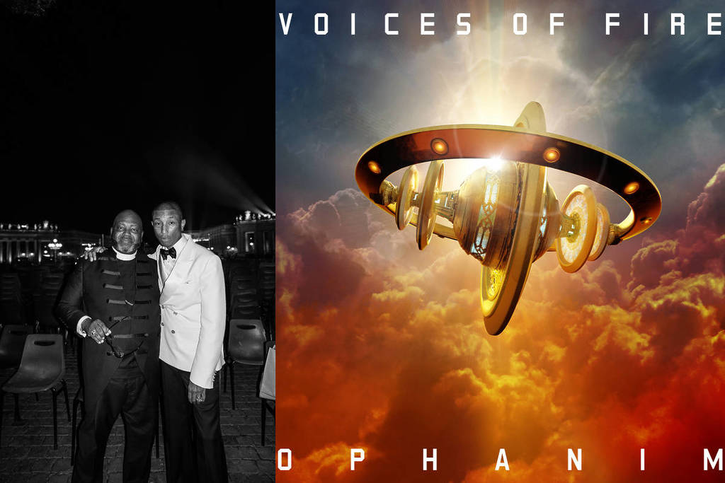 Pharrell Williams mit seinem Onkel, Bischof Ezekiel Williams / Voices of Fire OPHANIM Album Cover