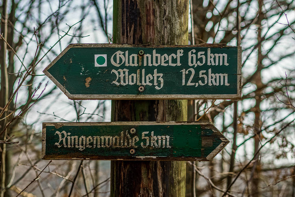 Hiking sign to Ringenwalde