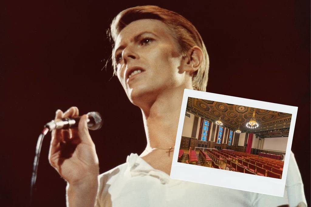 David Bowie nam muziek op in de Meistersaal in Berlijn.