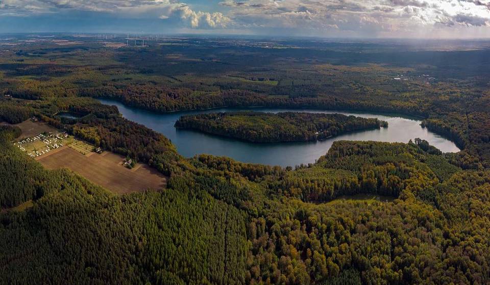 „Zwischen Kiefern und Stille erinnert er eher an Skandinavien als an Brandenburg“: Nur 35 Minuten von Berlin zum donutförmigen See mit bis zu 5 Metern Sichtweite in bis zu 17 Meter tiefes Blau